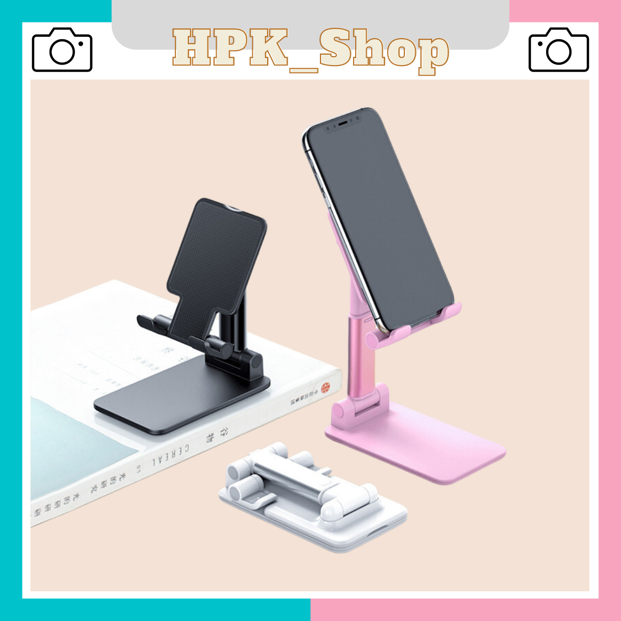 Giá Đỡ Điện Thoại, Ipad Khung Gấp Gọn Chắc Chắn, Góc Xoay Linh Hoạt, Hỗ Trợ Làm Việc Và Học Tập