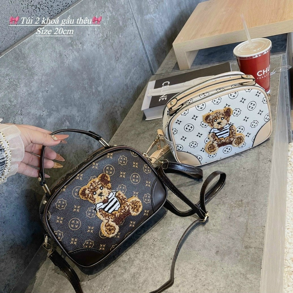 Túi xách Đeo Chéo/Cầm Tay Hoạ Tiết Gấu Dễ Thương, Kiểu Dáng Trẻ Trung Cá Tính TN22 | BigBuy360 - bigbuy360.vn