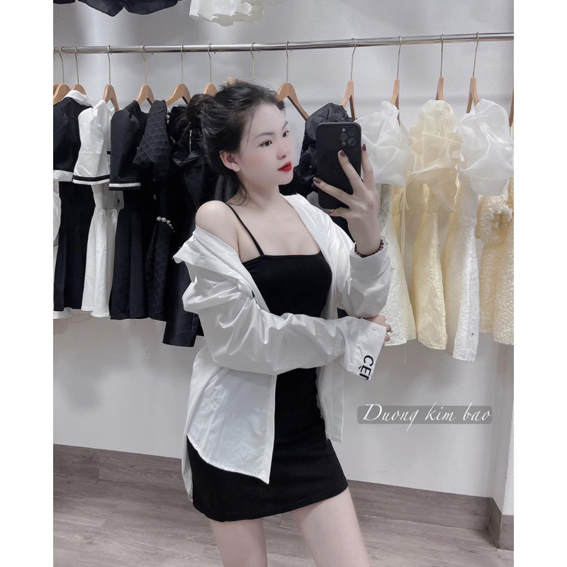 Sét áo sơ mi CELI + váy 2 dây body DA6