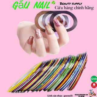 Sét 10 cuộn Dây line kim tuyến trang trí móng làn nail