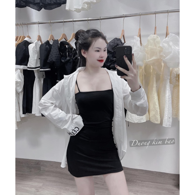 Sét áo sơ mi CELI + váy 2 dây body DA6