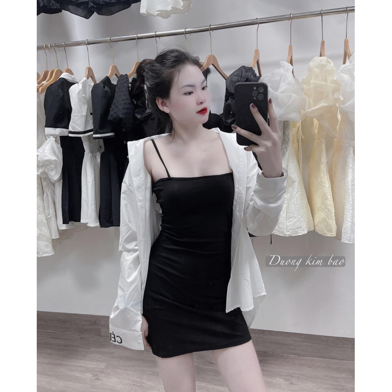 Sét áo sơ mi CELI + váy 2 dây body DA6