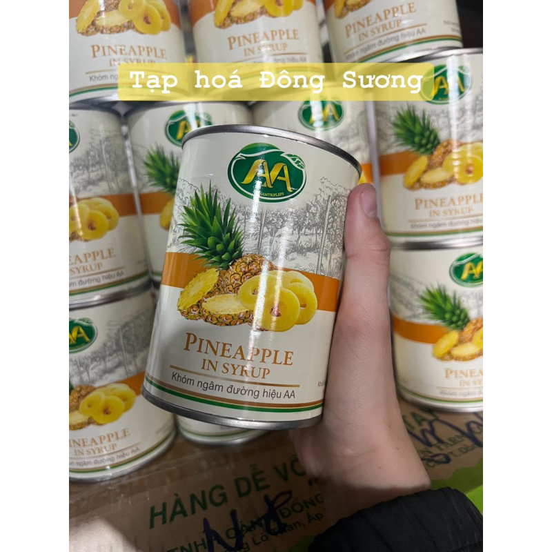 Dứa Ngâm Đường Hiệu AA- 565g Lon