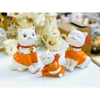 Hàng có săn hàng có sẵn set mèo decor trang trí bộ 3 con,gốm sứ decor cao cấp gốm sứ cao cấp