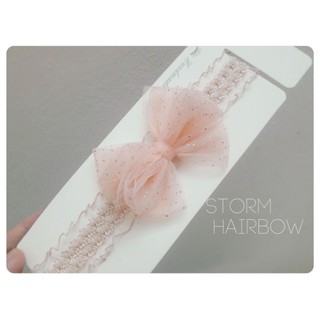 Băng đô/headband hồng cam nude cho công chúa - Storm Hairbow