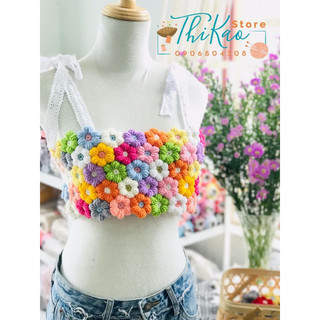Áo móc len croptop ghép hoa 🌼🌸🍀🌼🌸🍀