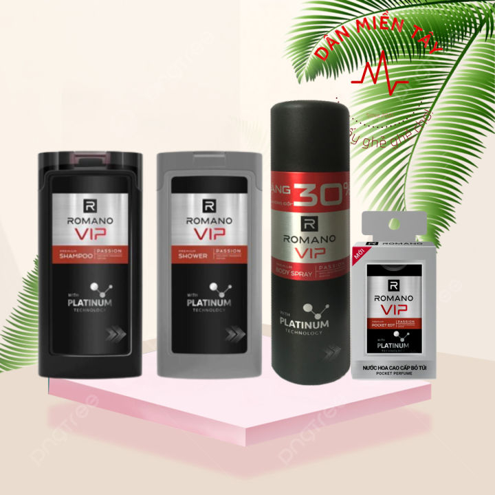 Combo Dầu gội sữa tắm VIP Passion 150g + Xịt khử mùi 195ml/Nước hoa 18ml