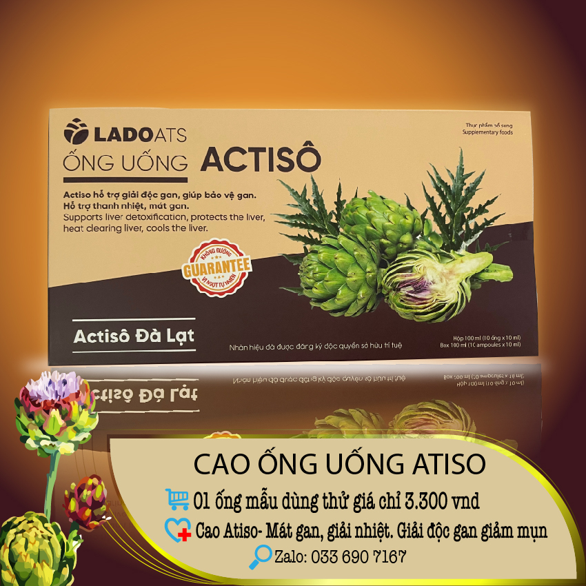 [CAO ỐNG Atiso ống 10ml] Cao atiso Đà Lạt mẫu 10ml -ladophar, ladoats