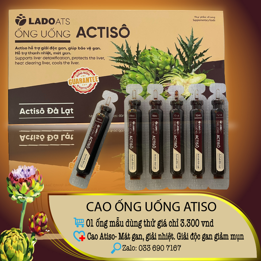 [CAO ỐNG Atiso ống 10ml] Cao atiso Đà Lạt mẫu 10ml -ladophar, ladoats