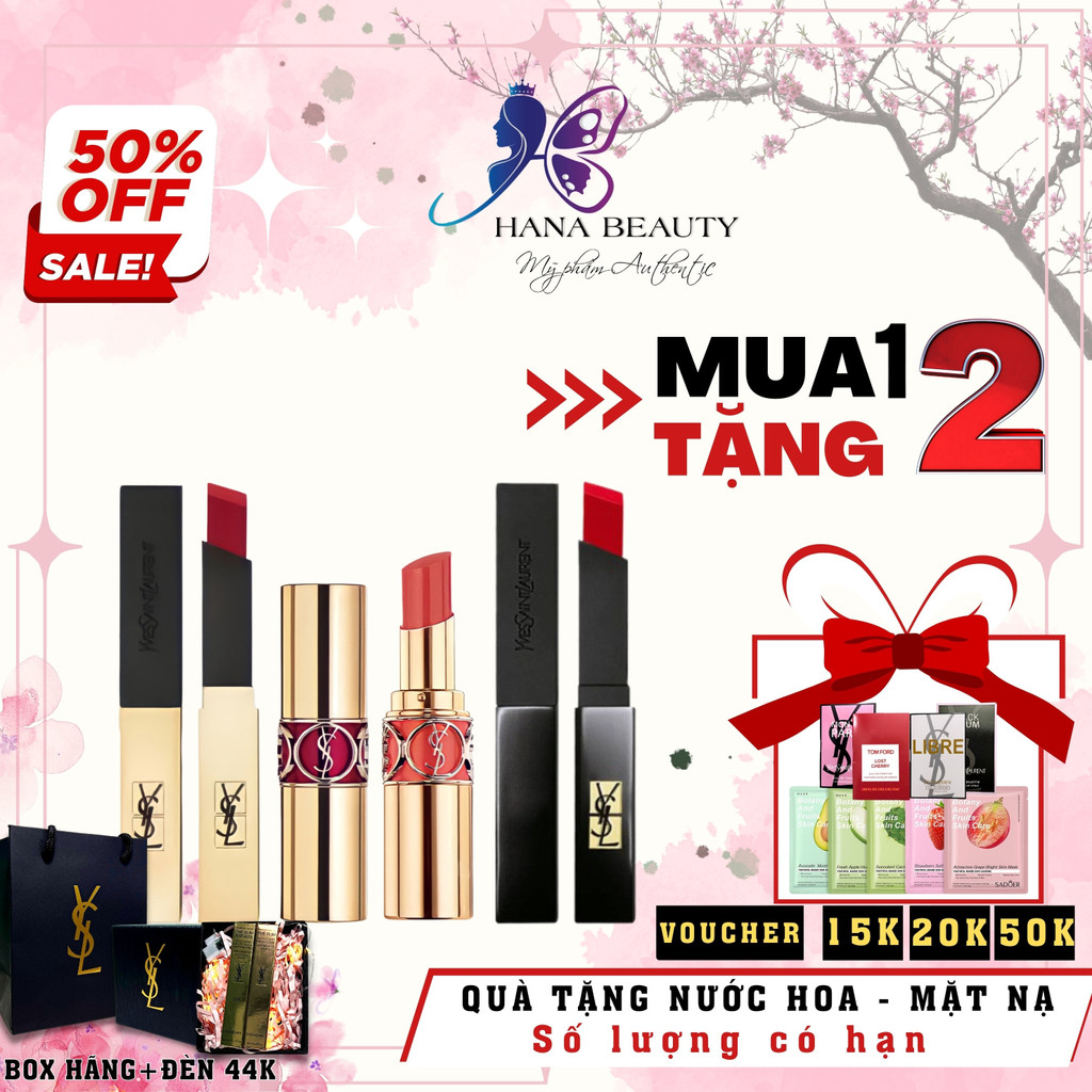 Son YSL Rouge Pur Couture The Slim, Son YSL Chính Hãng màu 28 True Chili đỏ gạch