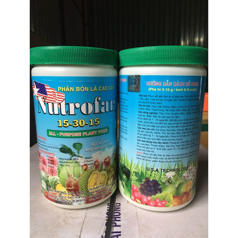 Phân bón lá NUTROFAR 15-30-15 +TE l