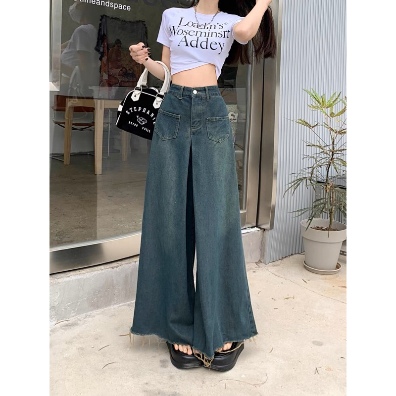 Quần Jean Ống Xoè Rộng Giả Váy Taobao Order