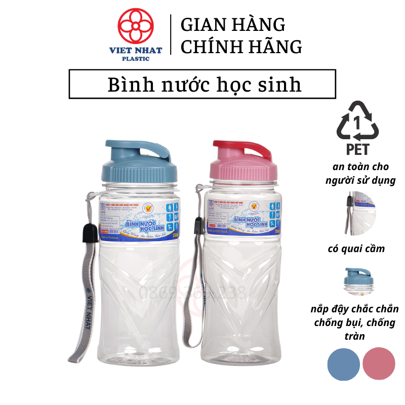 Bình nước học sinh 550ml,750ml Việt Nhật - Việt Nhật Plastic HN