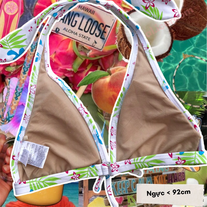 2HAND - BIKINI TOP ÁO BƠI IN HOẠ TIẾT HOA LÁ MÙA HÈ KIỂU CỘT YẾM STYLE 90S Y2K