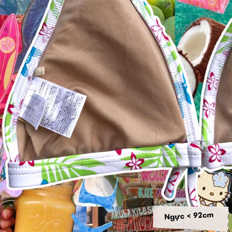 2HAND - BIKINI TOP ÁO BƠI IN HOẠ TIẾT HOA LÁ MÙA HÈ KIỂU CỘT YẾM STYLE 90S Y2K