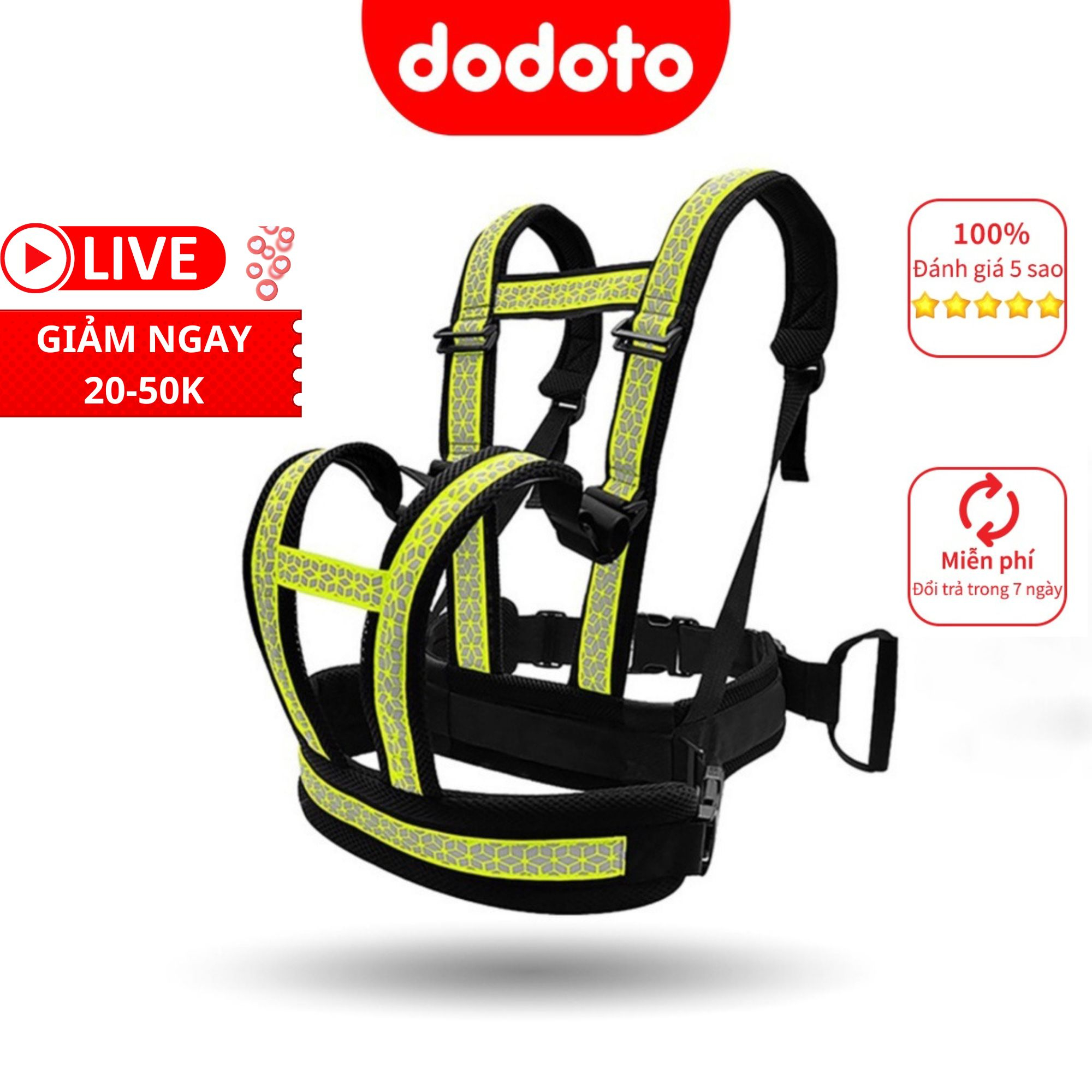 Đai đi xe máy cho bé ngủ gật dodoto, đai bản to cho bé 3-15 tuổi, đai lưng vai và ngực dodoto shop