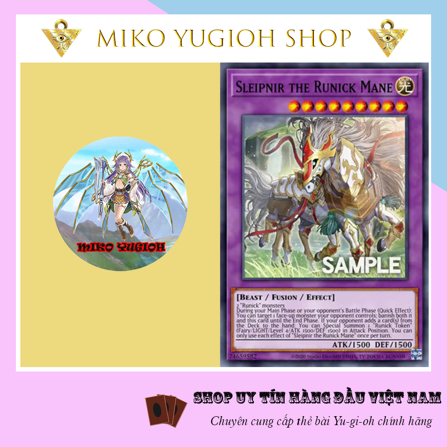 [ Miko Yugioh ] Thẻ Bài Yugioh Chính Hãng Tiếng Nhật Sleipnir the Runick Mane DUNE