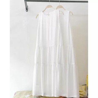 Đầm bbd trắng sát nách