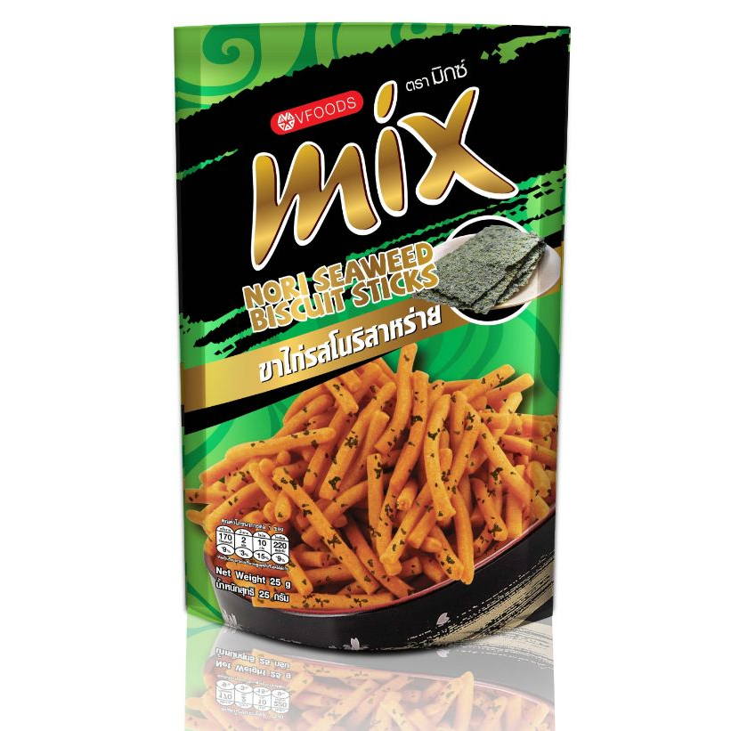 Bánh Snack que Vfoods cọng nhập khẩu Thái Lan MIX Lốc 12 gói x 25g