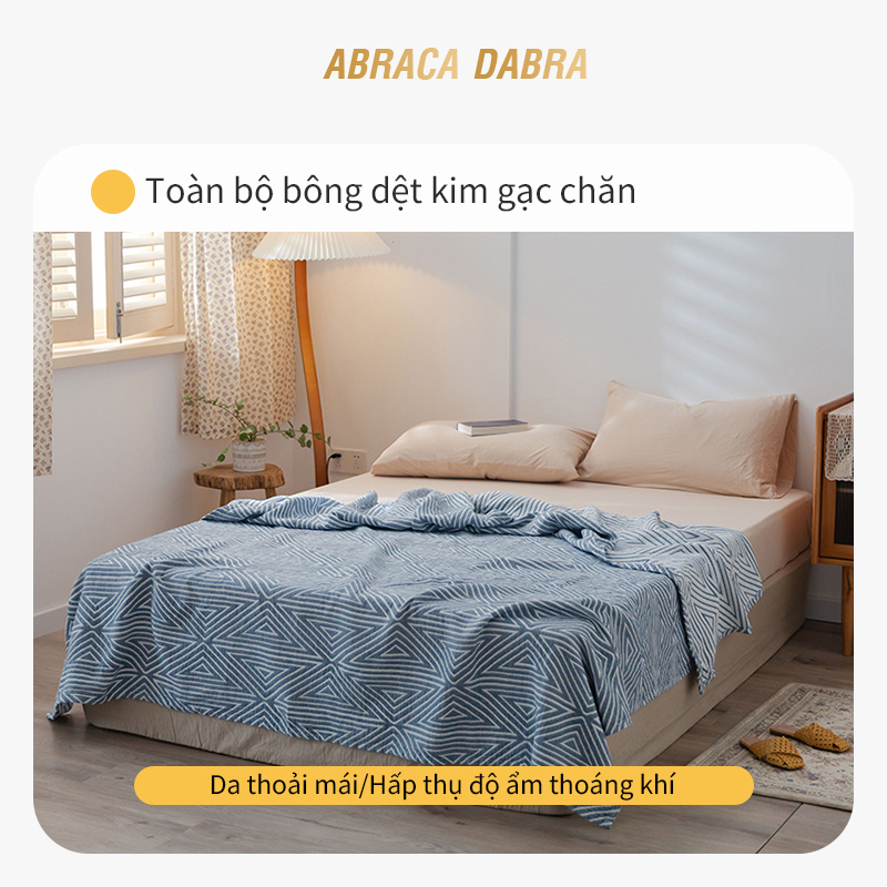 Chăn mền mùa hè Abraca Dabra cotton trơn/ sợi tre 100% điều hòa giải nhiệt hỗ trợ ngủ sâu thân thiện với làn da