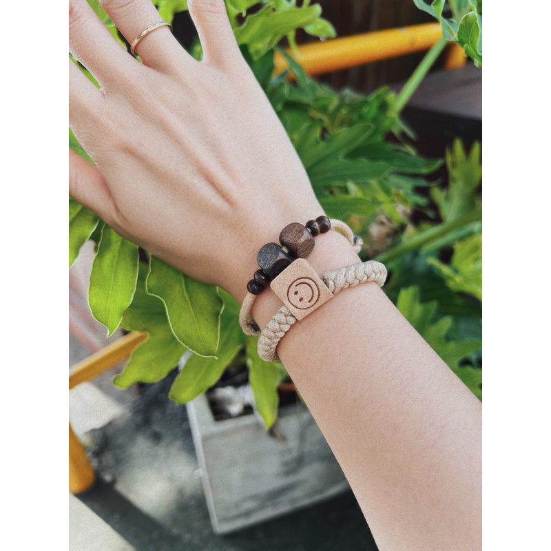 Vòng Heiho - Vòng tay, vòng cổ/ dây chuyền hạt gỗ vuông vintage