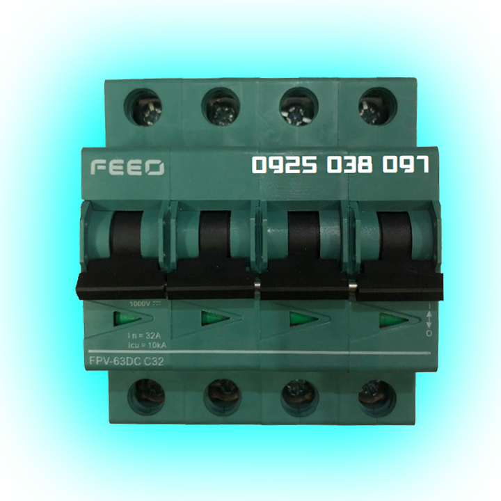 CB DC 1000V 16A - 32A 4P FPV-63 FEEO dùng cho Solar, năng lượng mặt trời