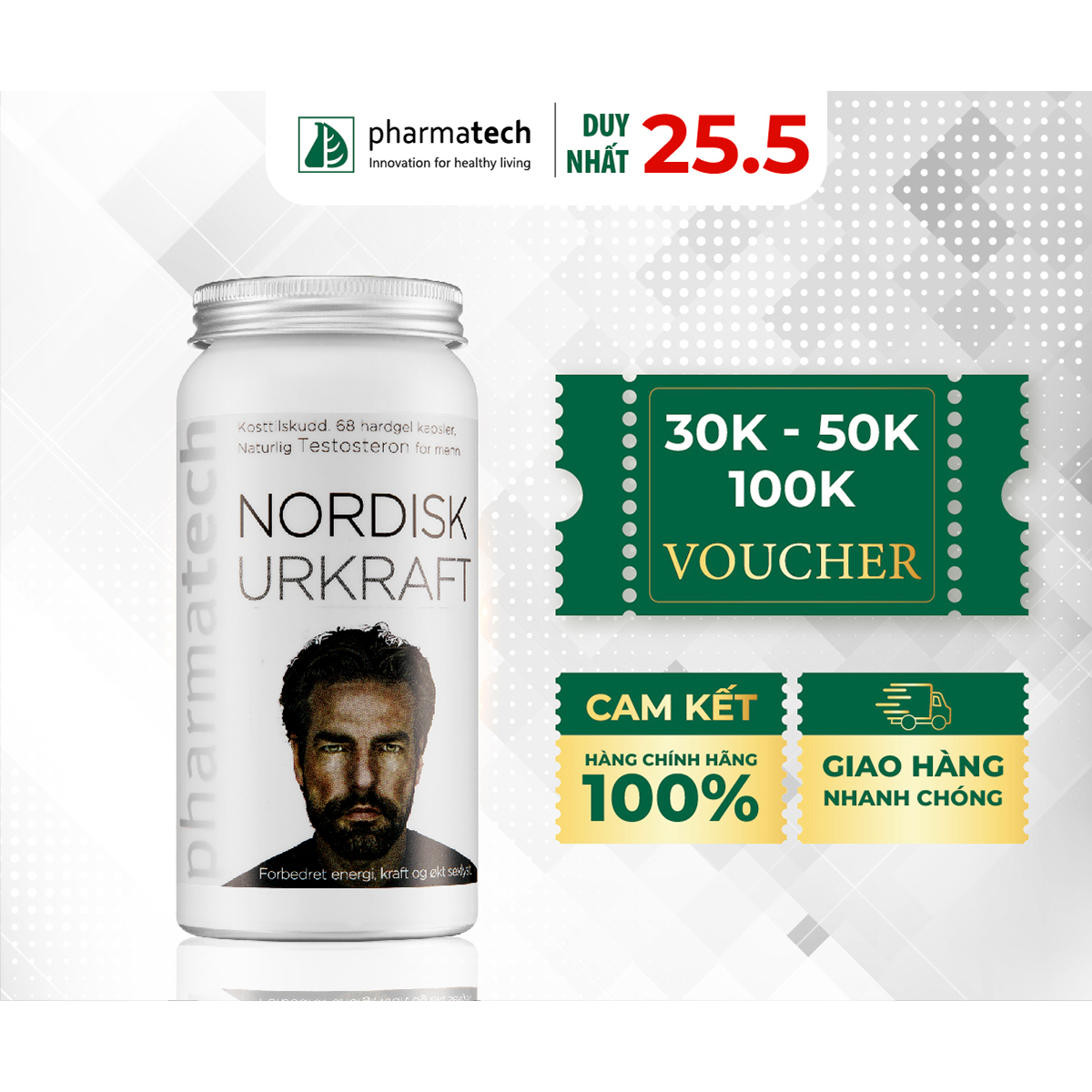 Viên uống hỗ trợ sức khỏe nam giới NORDISK URKRAFT 68 viên