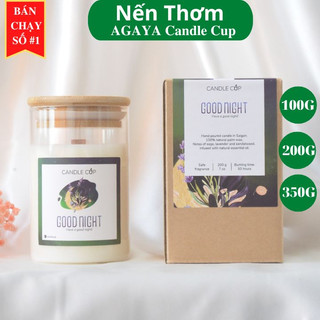 Nến thơm phòng ngủ thanh lọc và dễ ngủ AGAYA Candle Cup hương lavender,xô thơm,gỗ hoàn đàn - Mùi GOODNIGHT
