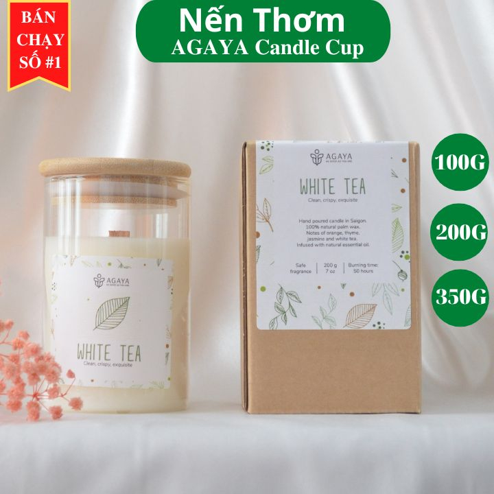 Nến Thơm hương hoa AGAYA Candle Cup - Mùi WHITE TEA