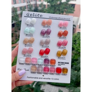 Set sơn gel thạch Gelite 12 màu tặng bảng màu như hình