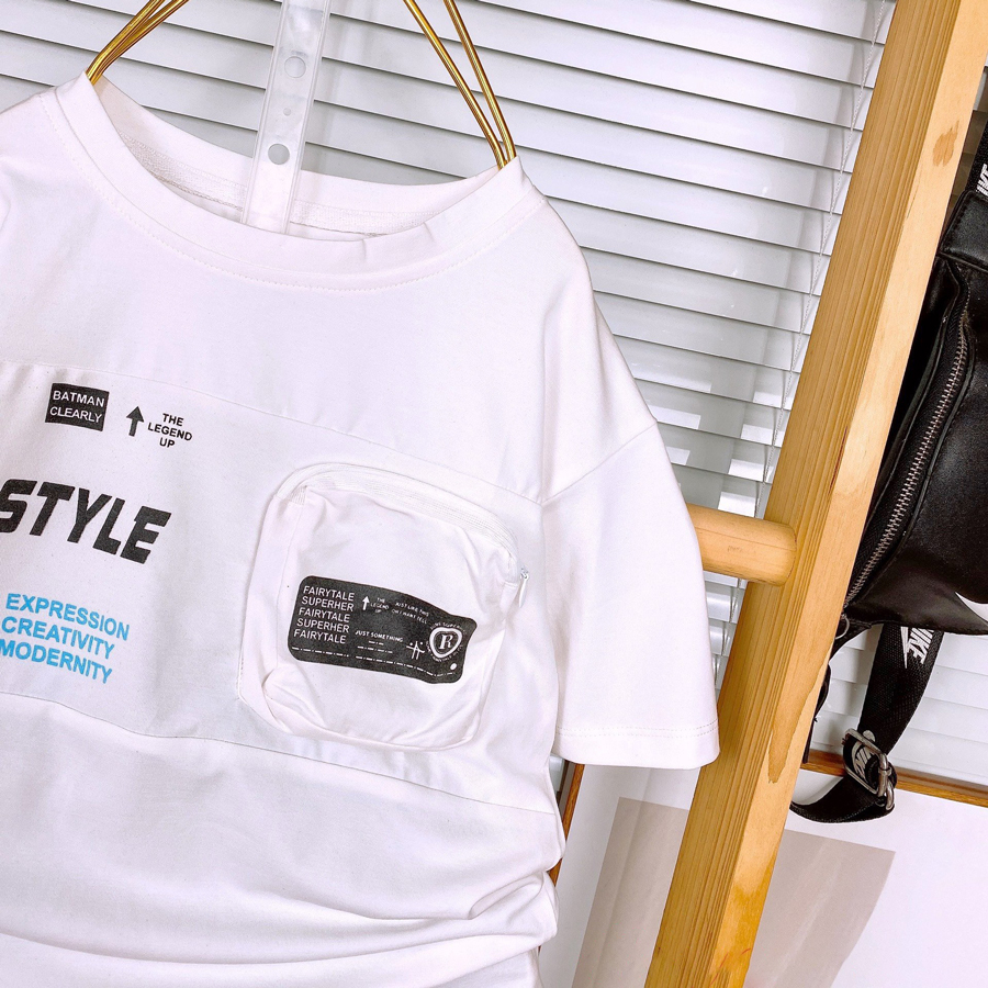 Quần áo bé trai, bộ jean túi in chữ Bravestyle sành điệu cho bé trai từ 25 đến 50 kg