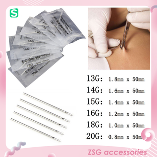 Kim cứng xỏ khuyên 10g 12g 13g 14g 15g 16g 18g 20g chuyên dụng dùng 1 lần - xỏ khuyên cơ thể
