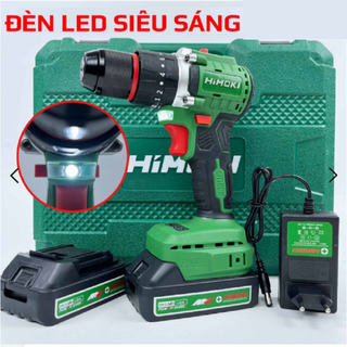 Máy khoan pin himoki, máy khoan 3 chức năng động cơ không chổi than 16.8v, 21v đầu autolock 10mm hm-id1610bl