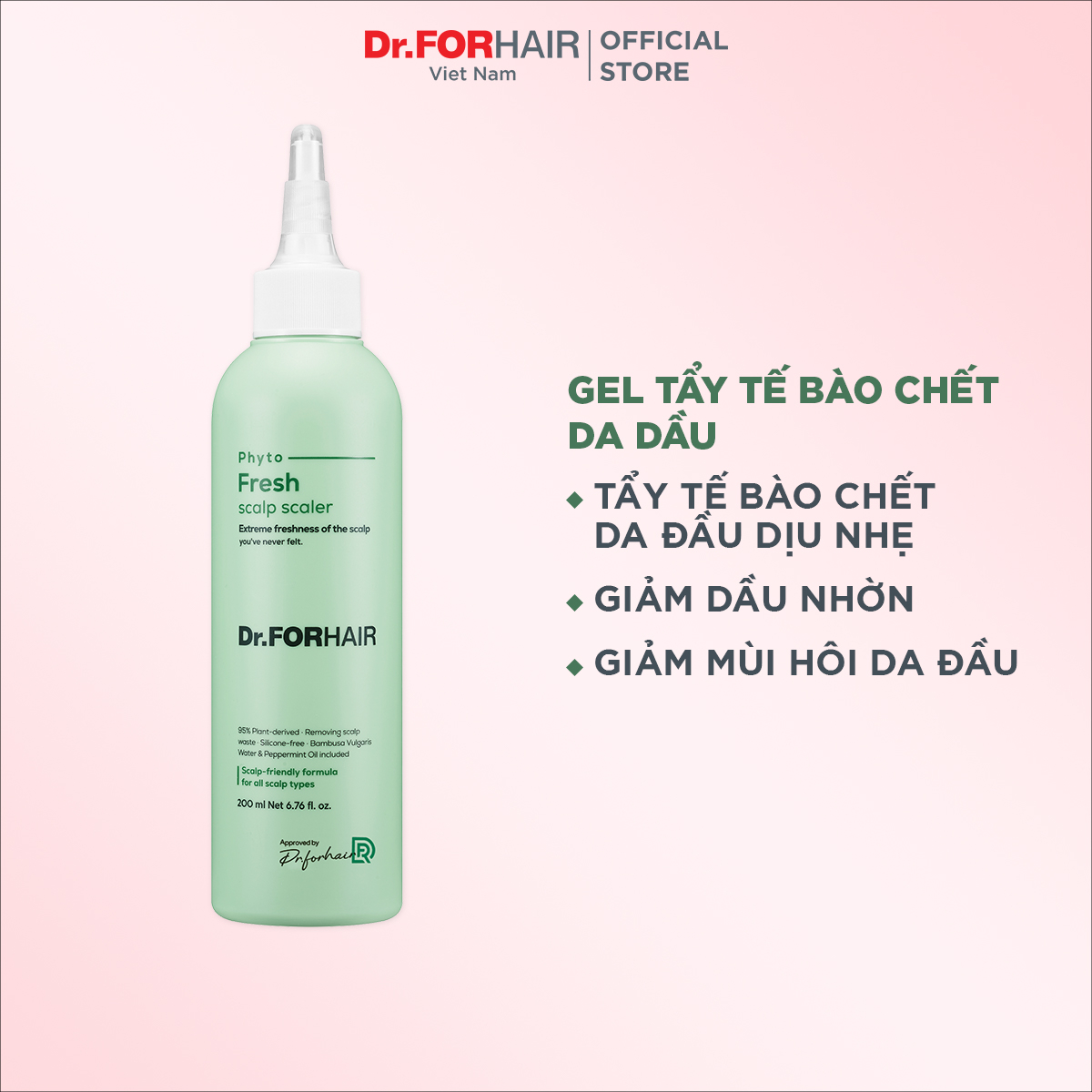 Tẩy tế bào chết cho da đầu chiết xuất thực vật giảm dầu, nhờn, mùi hôi cho da đầu Dr.FORHAIR Phyto Fresh Scalp Scale