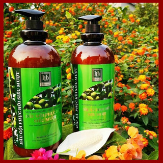 Dầu gội dầu xả hồng đạt phục hồi siêu mềm mượt, dầu gội hd 2000ml hương nước hoa