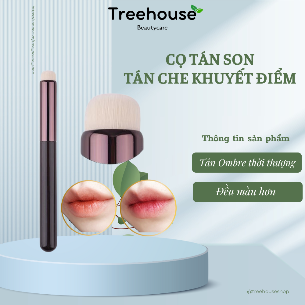 Cọ tán son môi hiệu ứng ombre,mềm mại cao cấp che khuyết điểm 2 trong 1 TREE_HOUSE SHOP