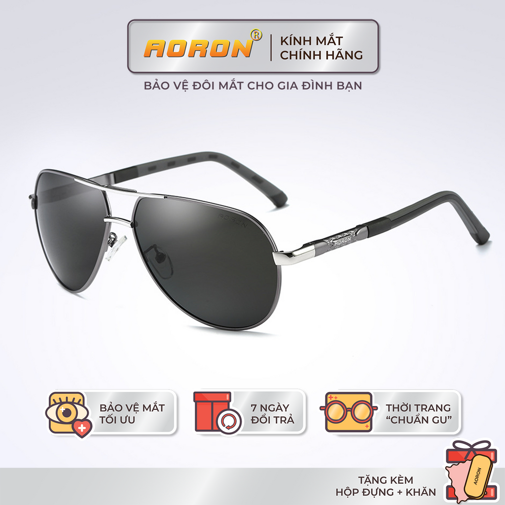 Kính Mát Nam Phân Cực Polarized gọng vuông chống chói , chống lóa đi xe đi phượt  AK037 - AORON