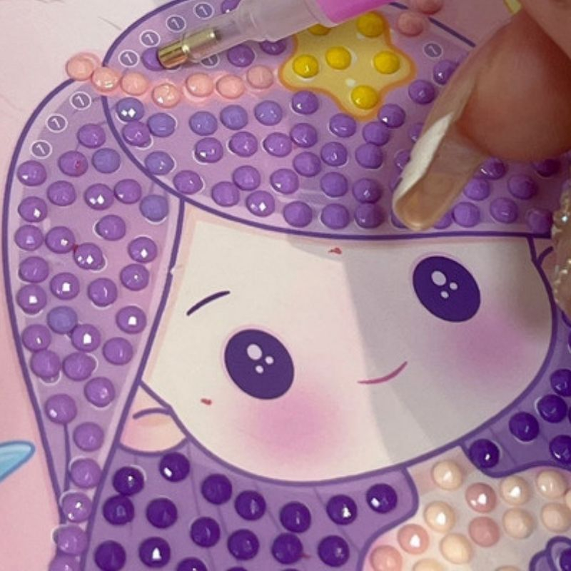 Set 16 tranh đính đá mini kèm bộ dụng cụ đính đá giúp bé rèn luyện tính kiên trì và sáng tạo PÂPZUM