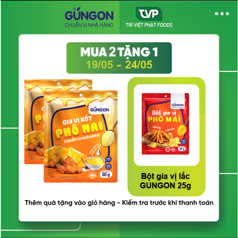 Gia vị sốt phô mai GUNGON gia vị phomai thơm ngon béo ngậy 50g