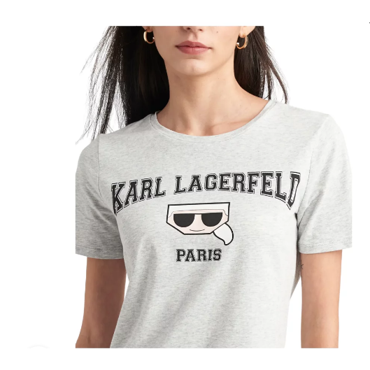 Áo thun xám nữ Karl Lagerfeld, Size S