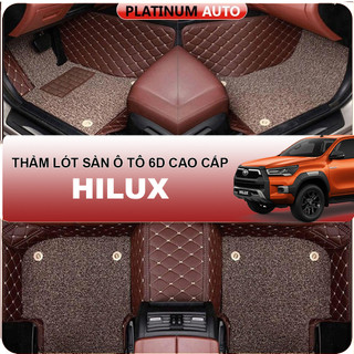 Thảm lót sàn ô tô 6D Toyota Hilux - Da PU cao cấp, Không mùi, Giảm 20% tiếng ồn
