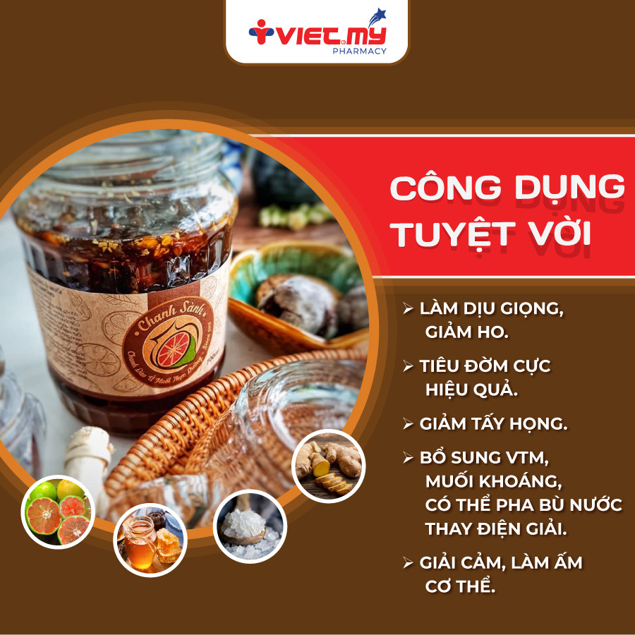 Chanh Sành, Chanh Đào Ủ Muối Mật Ong Thực Dưỡng Vị Thơm Dịu Ngọt - Viêt Mỹ Pharmacy