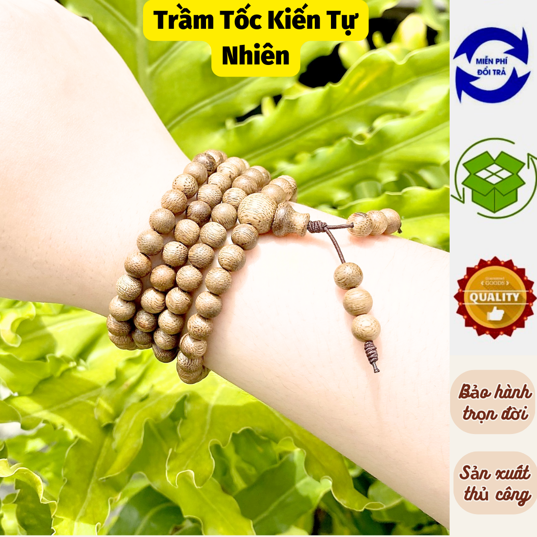 Vòng Tay Trầm Hương Cao Cấp Chuỗi Tràng Hạt Mang Lại Bình Yên Cho Cuộc Sống Và Tâm Hồn 108 Hạt 6,7,8 mm - Trầm Tốc Kiến
