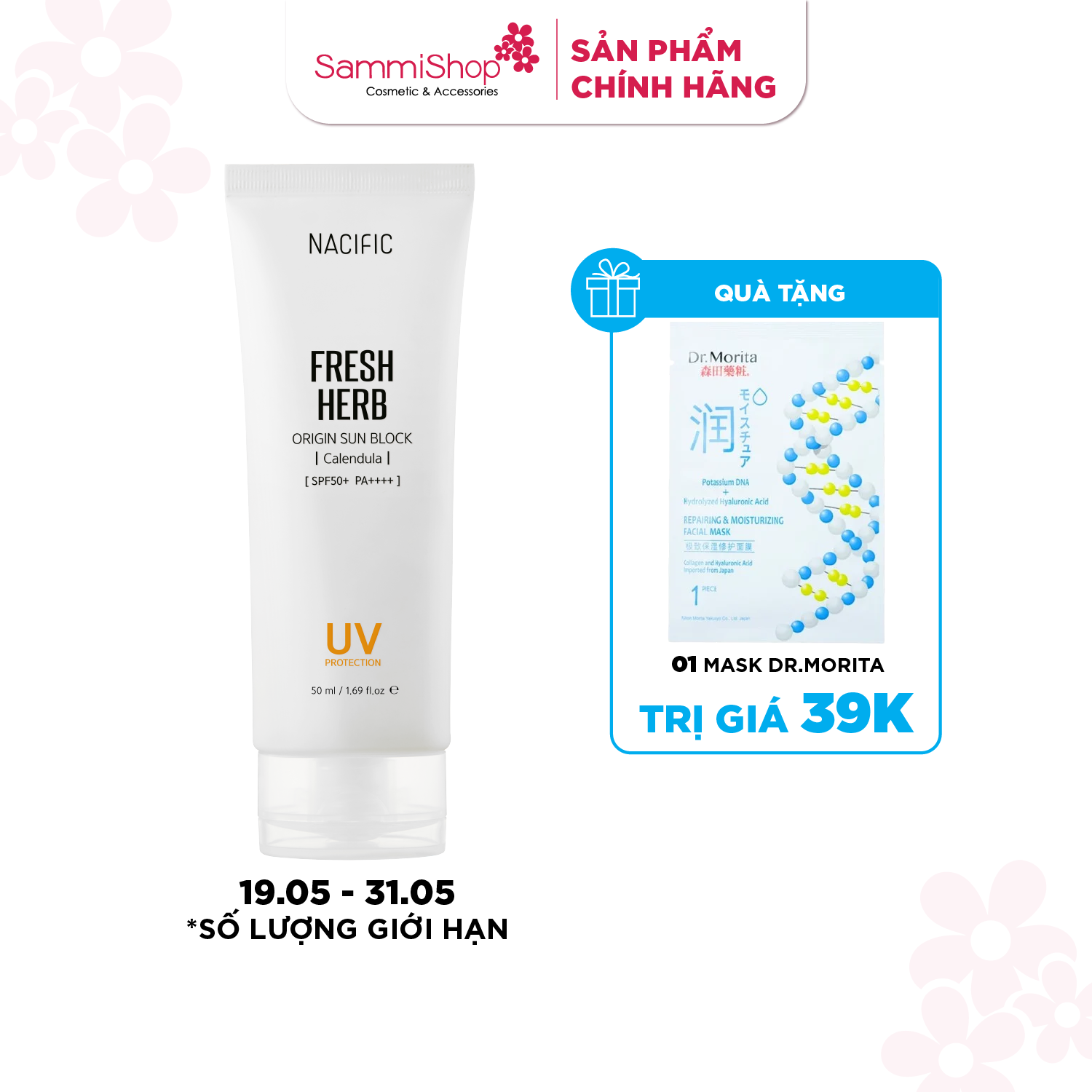 Kem chống nắng trắng da Nacific Fresh Herb Origin Sun Block Calendula 50ml