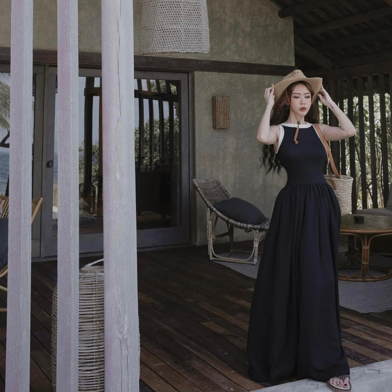 Đầm 𝒁𝒂𝒏𝒏𝒊𝒆 𝑫𝒓𝒆𝒔𝒔 thiết kế liền off-shoulder TKCC Bageo