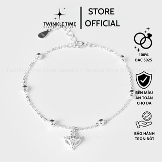 Lắc tay bạc nữ Twinkle Time cao cấp tay Hồ ly nạm đá bạc 925 cao cấp phong cách Hàn Quốc TT053
