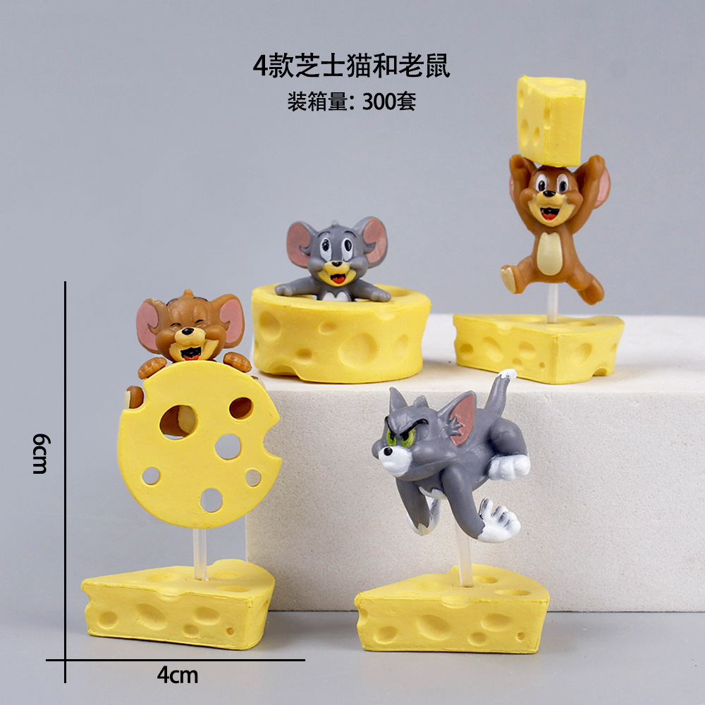 Full 4 mô hình Tom&Jerry cùng miếng phô mai Anime Hoạt hình