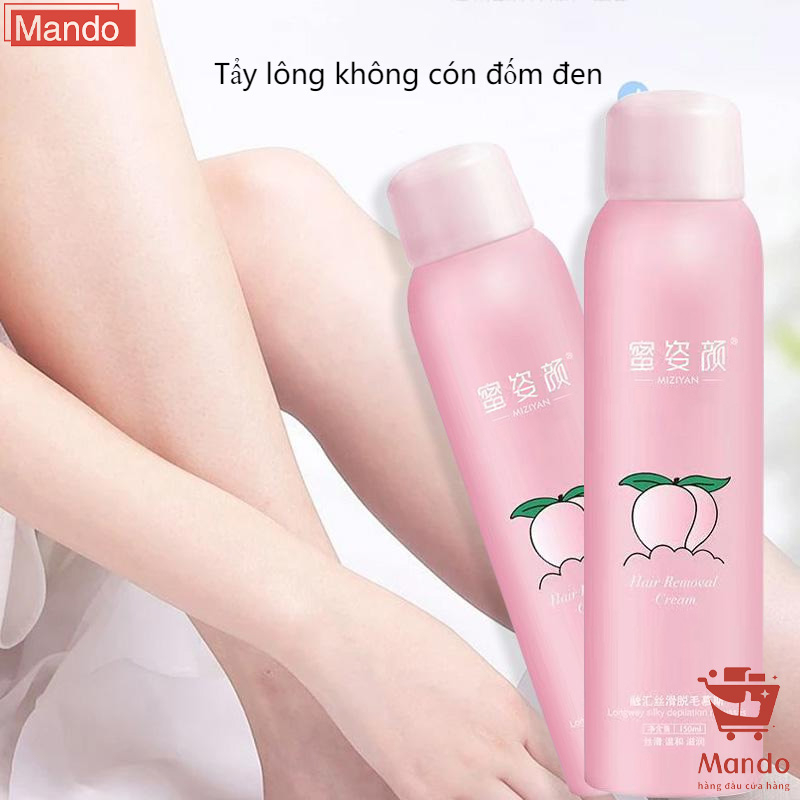 Xịt Tẩy Lông Kem Tẩy Lông Hương Đào Tay và chân dưới nách Nhanh chóng và hiệu quả Tẩy lông 150ml