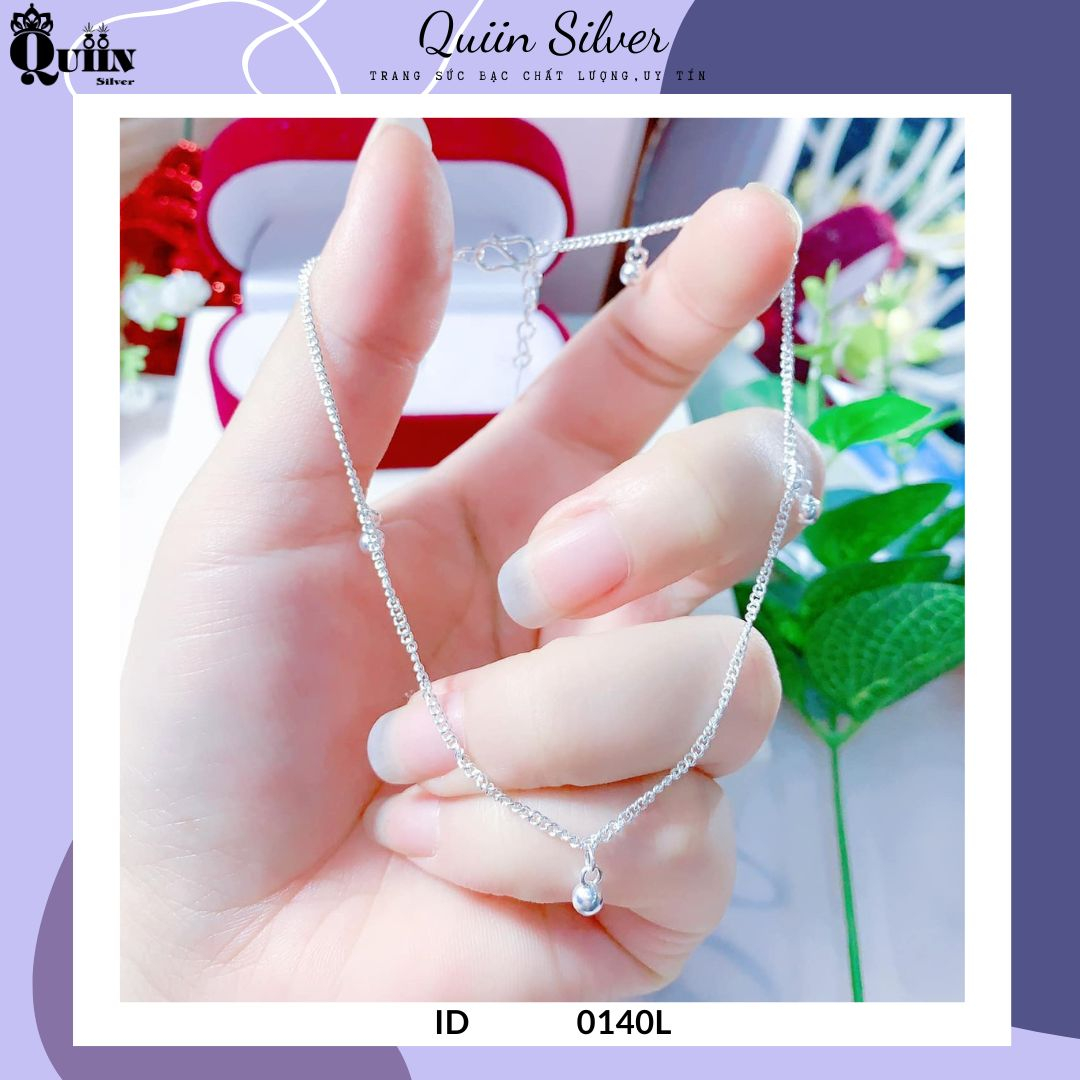 Lắc chân bạc ta, bạc S925 Quiin - Mix bi nhỏ dành cho nữ 0140L