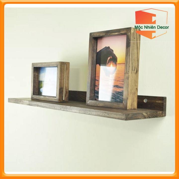 Kệ Gỗ Treo Tường Nhiều Kích Thước Màu Nâu Rustic Không G Kệ Gỗ Thông Trang Trí Để Ảnh Đồ Lưu Niệm MN 89